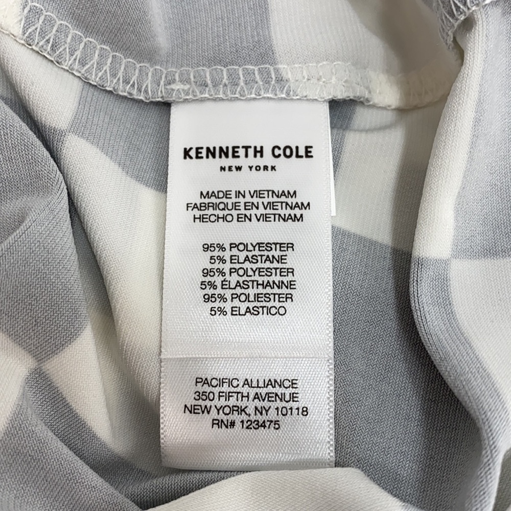 Kenneth Cole Medium Ruched Side Checker Long Dress - Picture 8 of 11